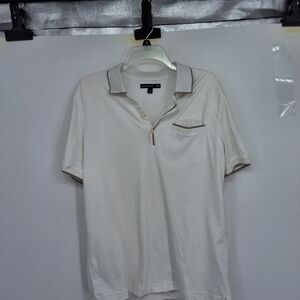 Banana Republic Large Cream Polo Shirt with Black Trim